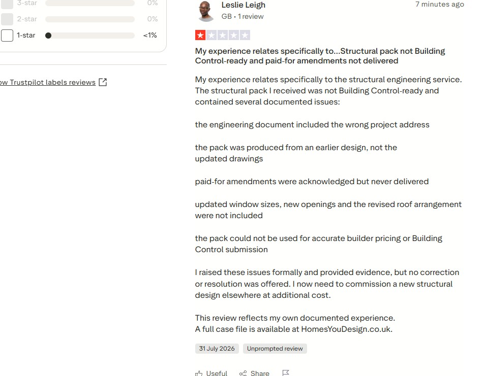 freedom homes trustpilot evidence
